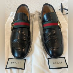 Gucci Black GG Web Loafers
Size: 8